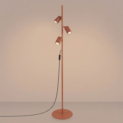 Stojacia lampa KARBON 3xGU10/10W/230V oranžová