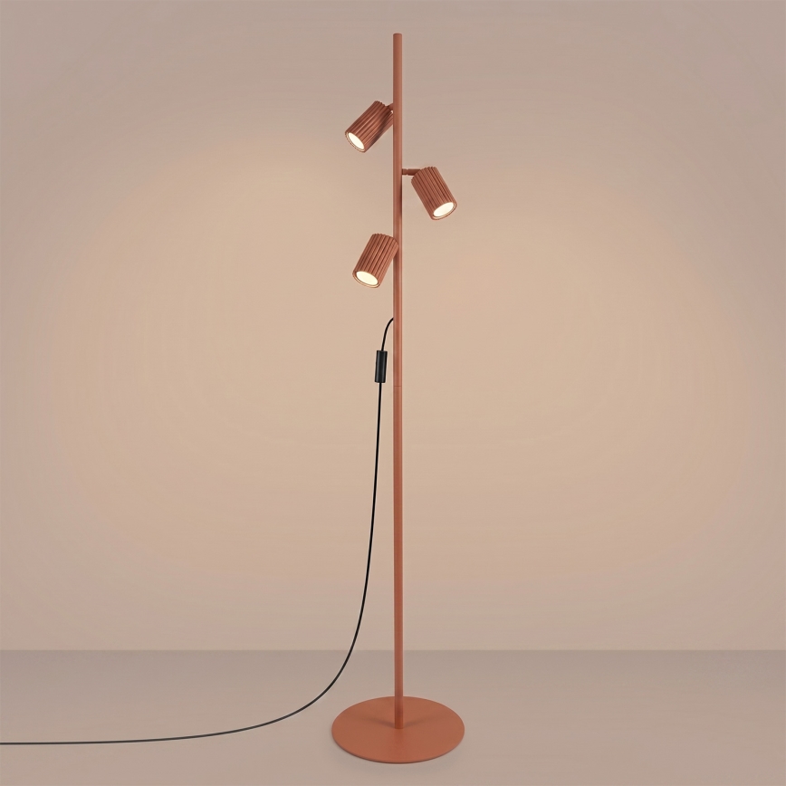 Stojacia lampa KARBON 3xGU10/10W/230V oranžová