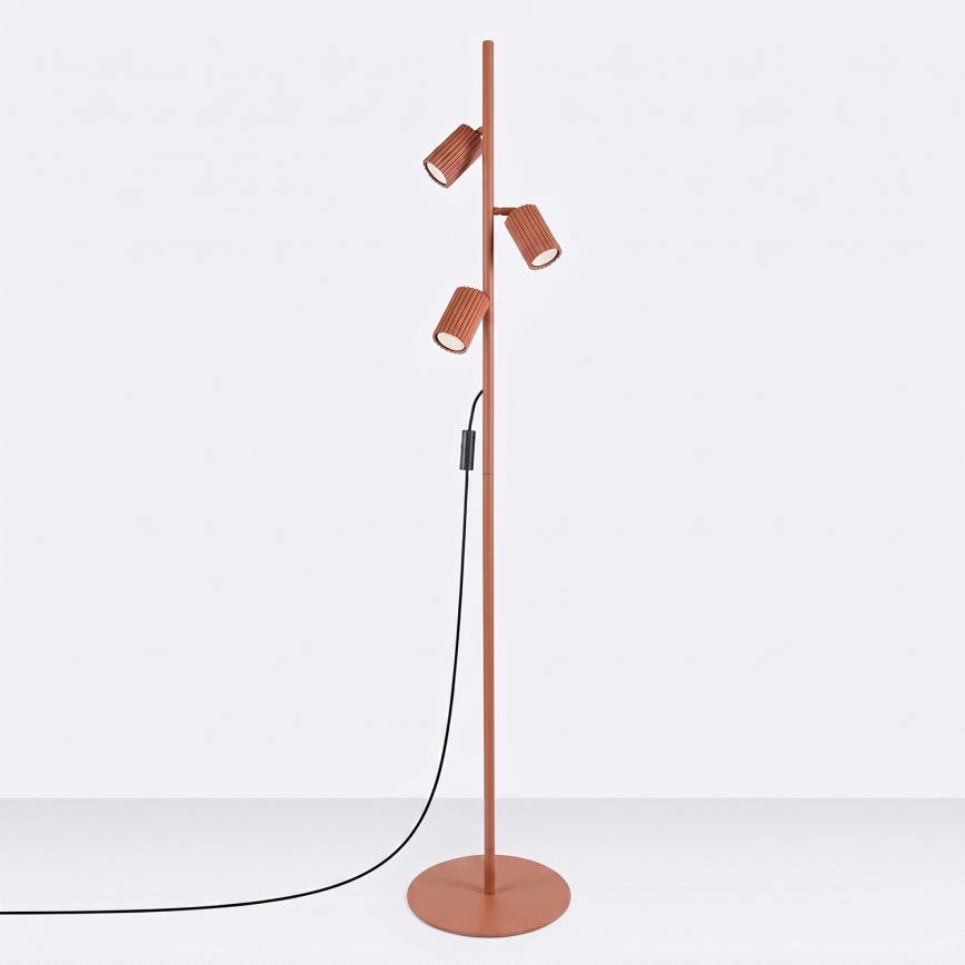 Stojacia lampa KARBON 3xGU10/10W/230V oranžová