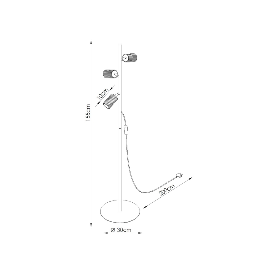 Stojacia lampa KARBON 3xGU10/10W/230V oranžová