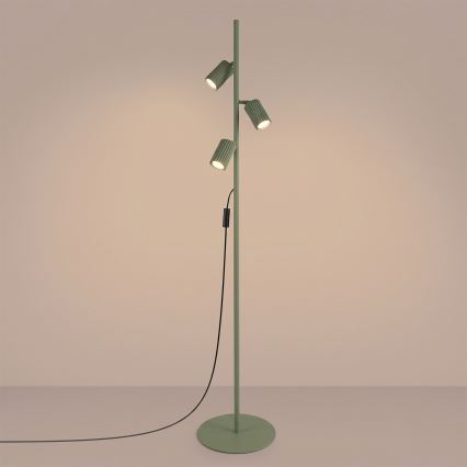 Stojacia lampa KARBON 3xGU10/10W/230V zelená