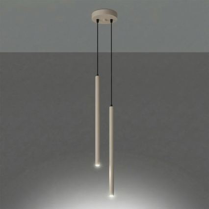 Závesný luster na lanku PASTELO 2xG9/8W/230V taupe