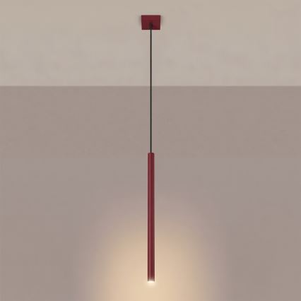 Luster na lanku PASTELO 1xG9/8W/230V červený