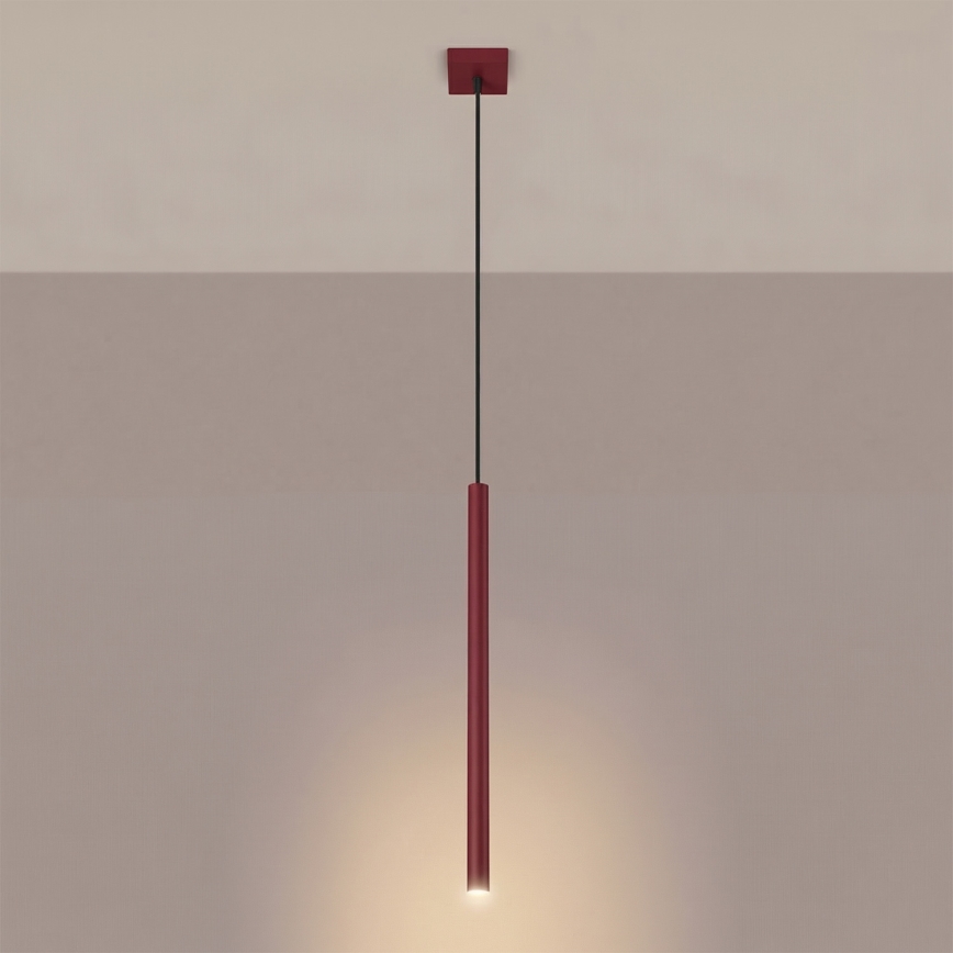 Luster na lanku PASTELO 1xG9/8W/230V červený