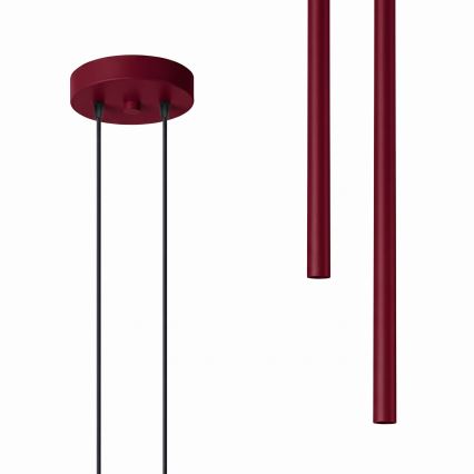 Závesný luster na lanku PASTELO 2xG9/8W/230V červený