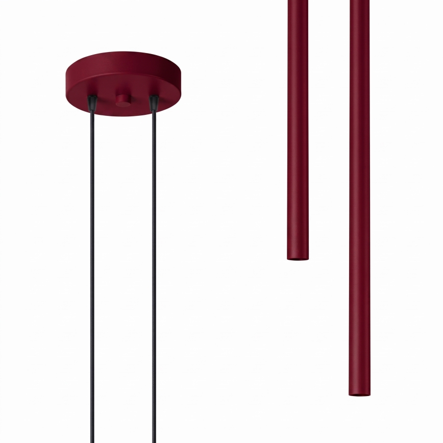Závesný luster na lanku PASTELO 2xG9/8W/230V červený