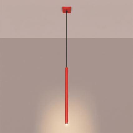 Luster na lanku PASTELO 1xG9/8W/230V červený