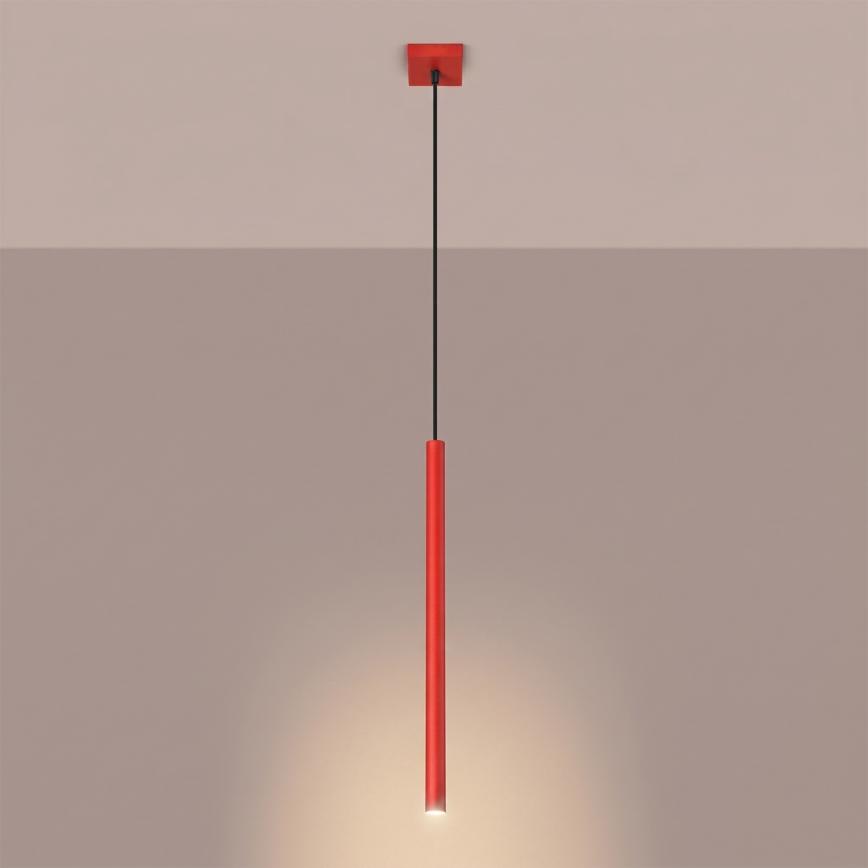 Luster na lanku PASTELO 1xG9/8W/230V červený