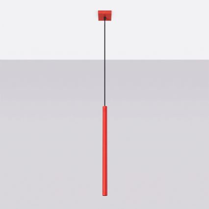 Luster na lanku PASTELO 1xG9/8W/230V červený