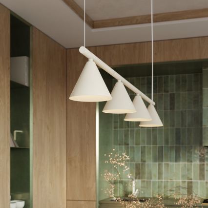 Závesný luster NOX 4xE14/10W/230V krémový