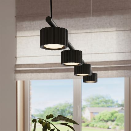 Luster na lanku AURA 4xGX53/10W/230V čierny