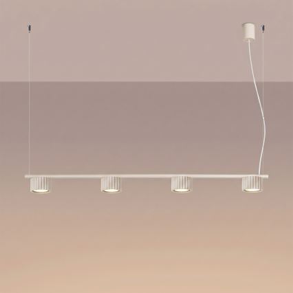 Závesný luster AURA na lanku 4xGX53/10W/230V krémový