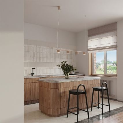 Závesný luster AURA na lanku 4xGX53/10W/230V krémový