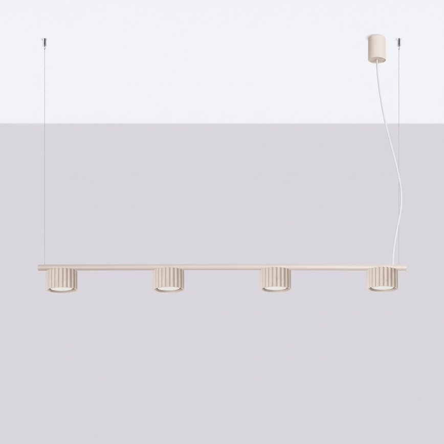 Závesný luster AURA na lanku 4xGX53/10W/230V krémový