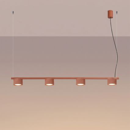 Luster na lanku AURA 4xGX53/10W/230V červený