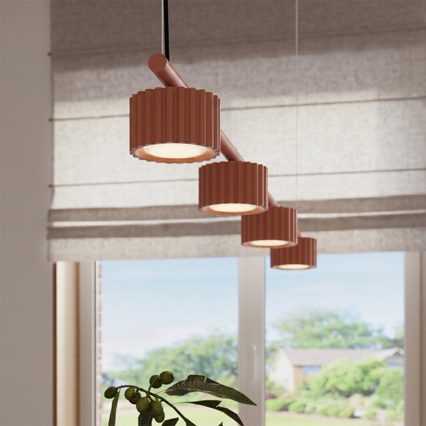 Luster na lanku AURA 4xGX53/10W/230V červený