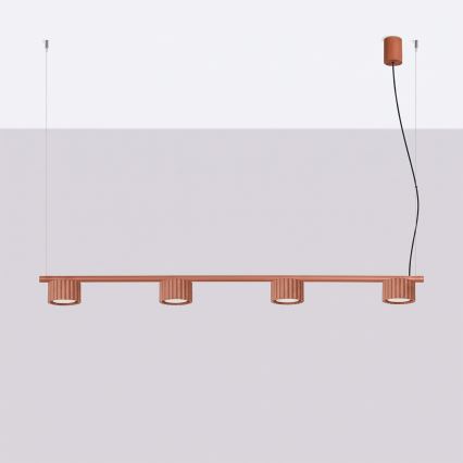Luster na lanku AURA 4xGX53/10W/230V červený