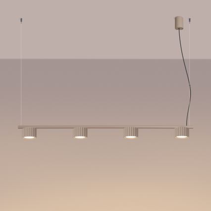 Závesný luster na lankách AURA 4xGX53/10W/230V taupe