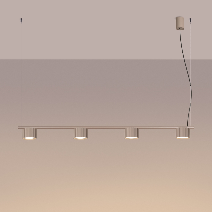 Závesný luster na lankách AURA 4xGX53/10W/230V taupe