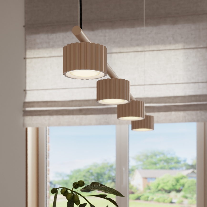 Závesný luster na lankách AURA 4xGX53/10W/230V taupe