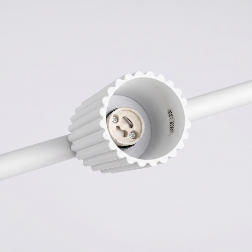 Luster na lanku KARBON 4xGU10/10W/230V biely