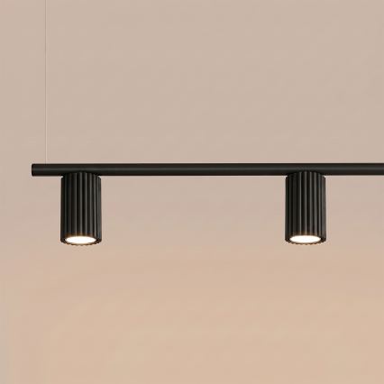 Závesný luster na lanku KARBON 4xGU10/10W/230V čierny