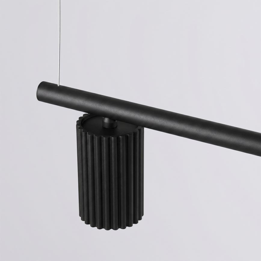 Závesný luster na lanku KARBON 4xGU10/10W/230V čierny