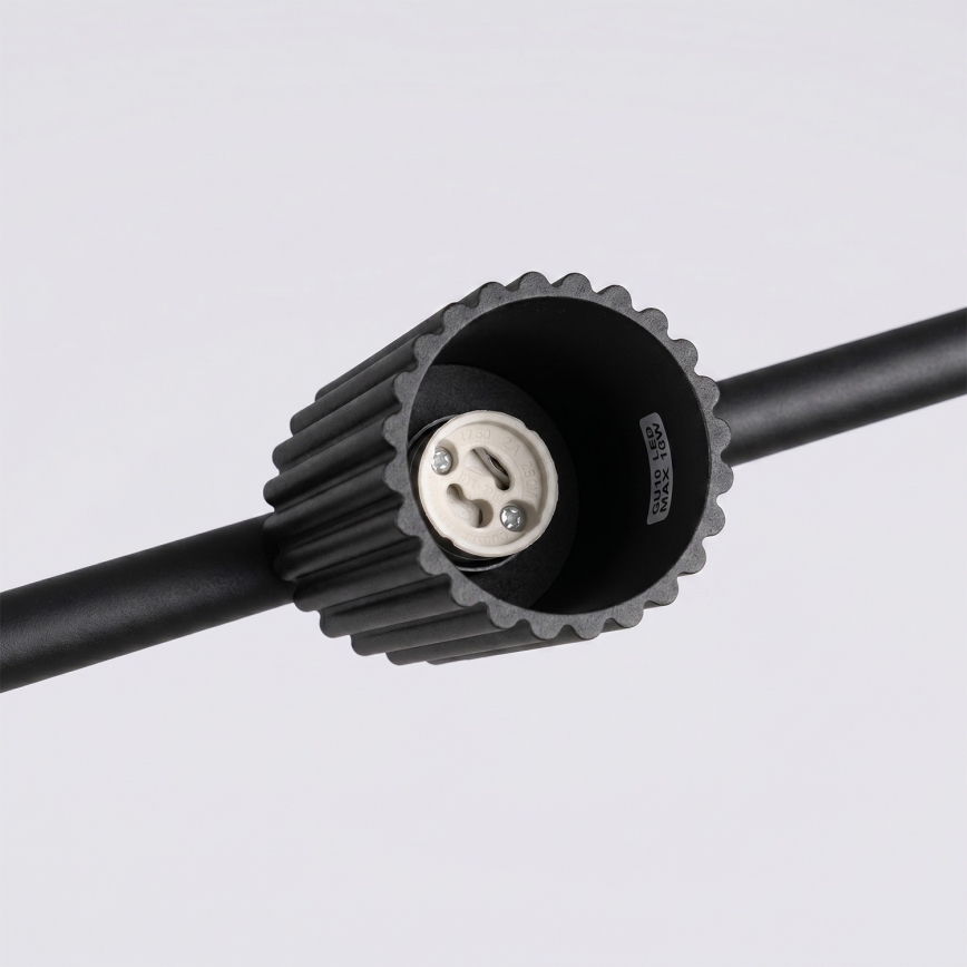 Závesný luster na lanku KARBON 4xGU10/10W/230V čierny