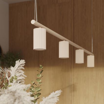 Luster na lanku KARBON 4xGU10/10W/230V krémový