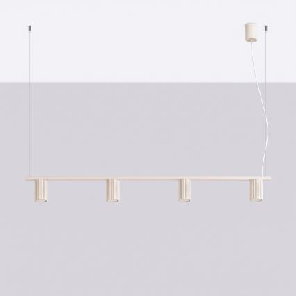 Luster na lanku KARBON 4xGU10/10W/230V krémový