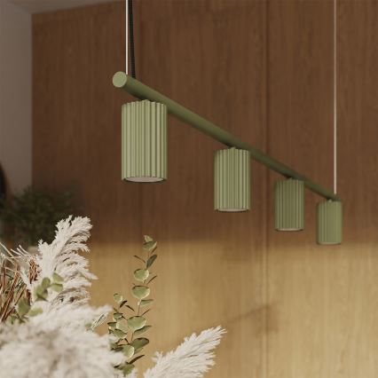 Závesný luster na lanku KARBON 4xGU10/10W/230V zelený