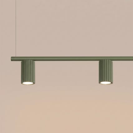 Závesný luster na lanku KARBON 4xGU10/10W/230V zelený