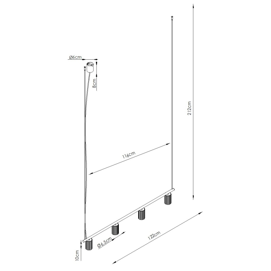 Závesný luster na lanku KARBON 4xGU10/10W/230V zelený