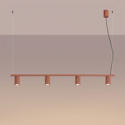 Závesné svietidlo na lanku KARBON 4xGU10/10W/230V oranžové