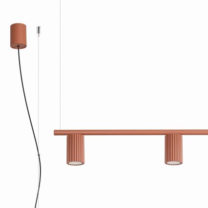 Závesné svietidlo na lanku KARBON 4xGU10/10W/230V oranžové