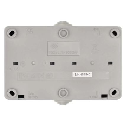 Spínač domový striedavý č. 6 so zásuvkou 250V/16A IP44 šedá