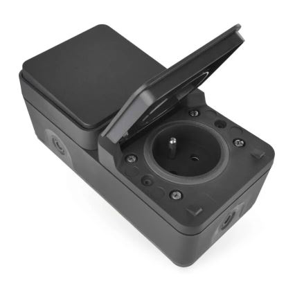 Spínač domový striedavý so zásuvkou 250V/16A IP55