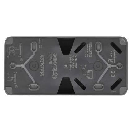 Spínač domový striedavý so zásuvkou 250V/16A IP55