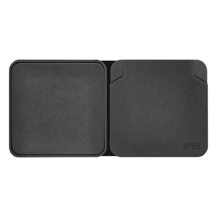Spínač domový striedavý so zásuvkou 250V/16A IP55