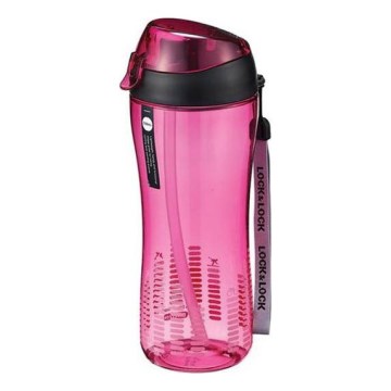 Športová fľaška so slamkou 550 ml ružová