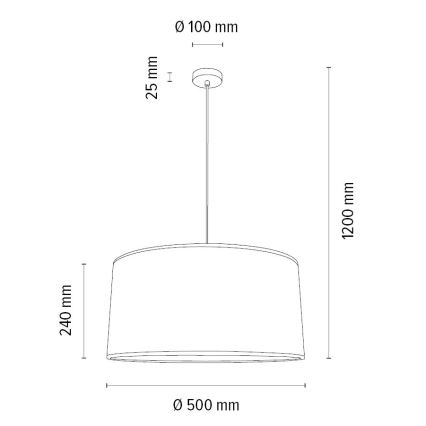 Luster na lanku BENITA 1xE27/40W/230V biela/dub – FSC certifikované