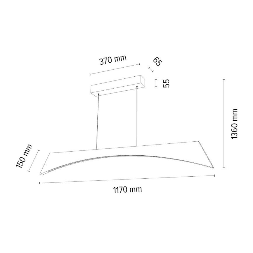 LED Stmievateľný luster na lanku ZIAD LED/14W/230V dub – FSC certifikované