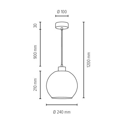 Luster na lanku SVEA 1xE27/60W/230V breza – FSC certifikované