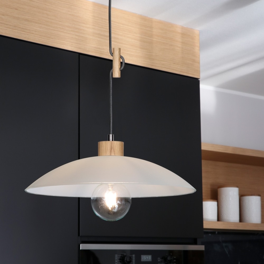Luster na lanku JONA 1xE27/60W/230V dub