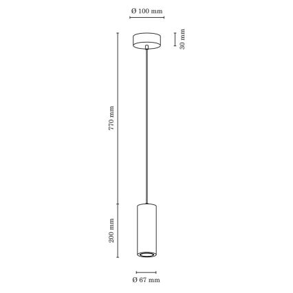 LED Luster na lanku PIPE 1xGU10/5W/230V matný dub – FSC certifikované