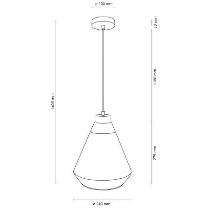 Luster na lanku 1xE27/60W/230V – FSC certifikované