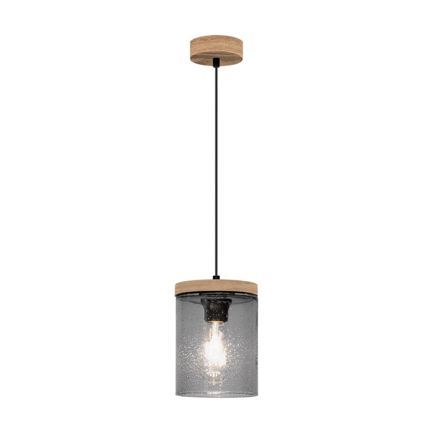 Luster na lanku MONSUN 1xE27/60W/230V borovica – FSC certifikované