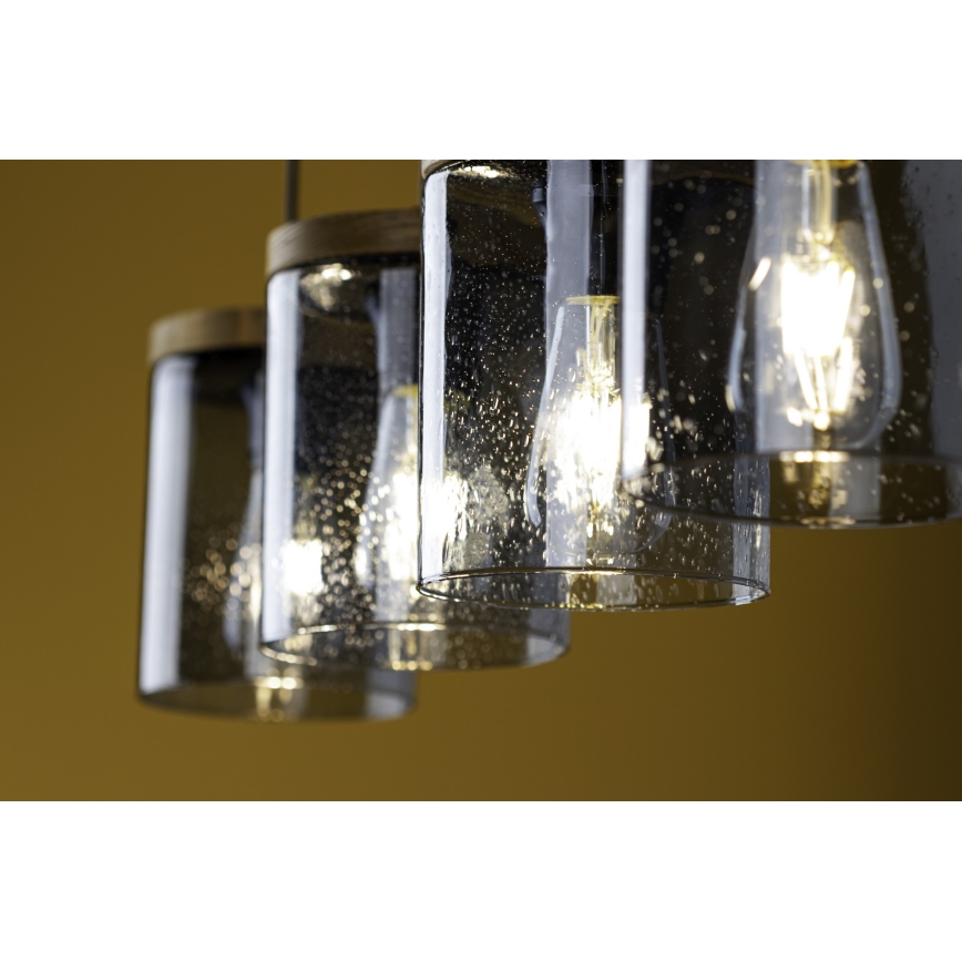 Luster na lanku MONSUN 1xE27/60W/230V borovica – FSC certifikované