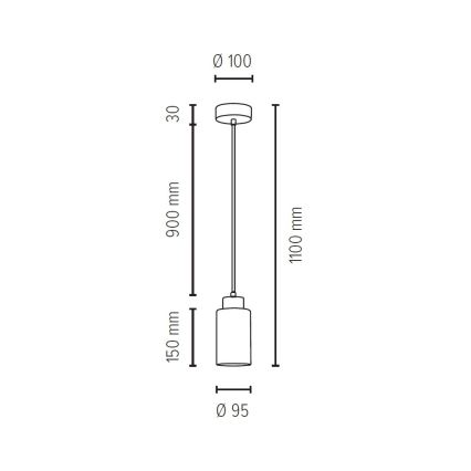 Luster na lanku BOSCO 1xE27/60W/230V breza – FSC certifikované