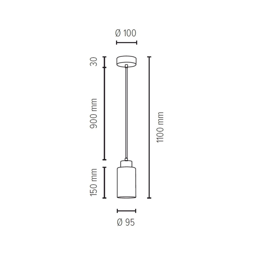 Luster na lanku BOSCO 1xE27/60W/230V breza – FSC certifikované